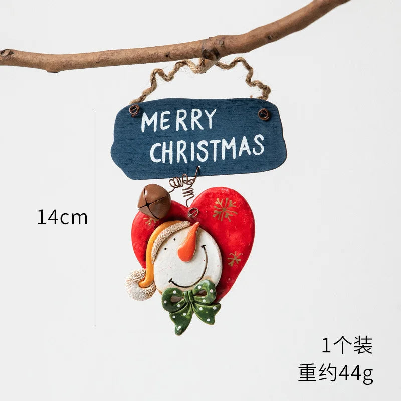 Christmas Resin Tree Decorations Santa Snowman Angel Pendant Ornament DIY Kids Toys Noel Navidad Kerst 2023