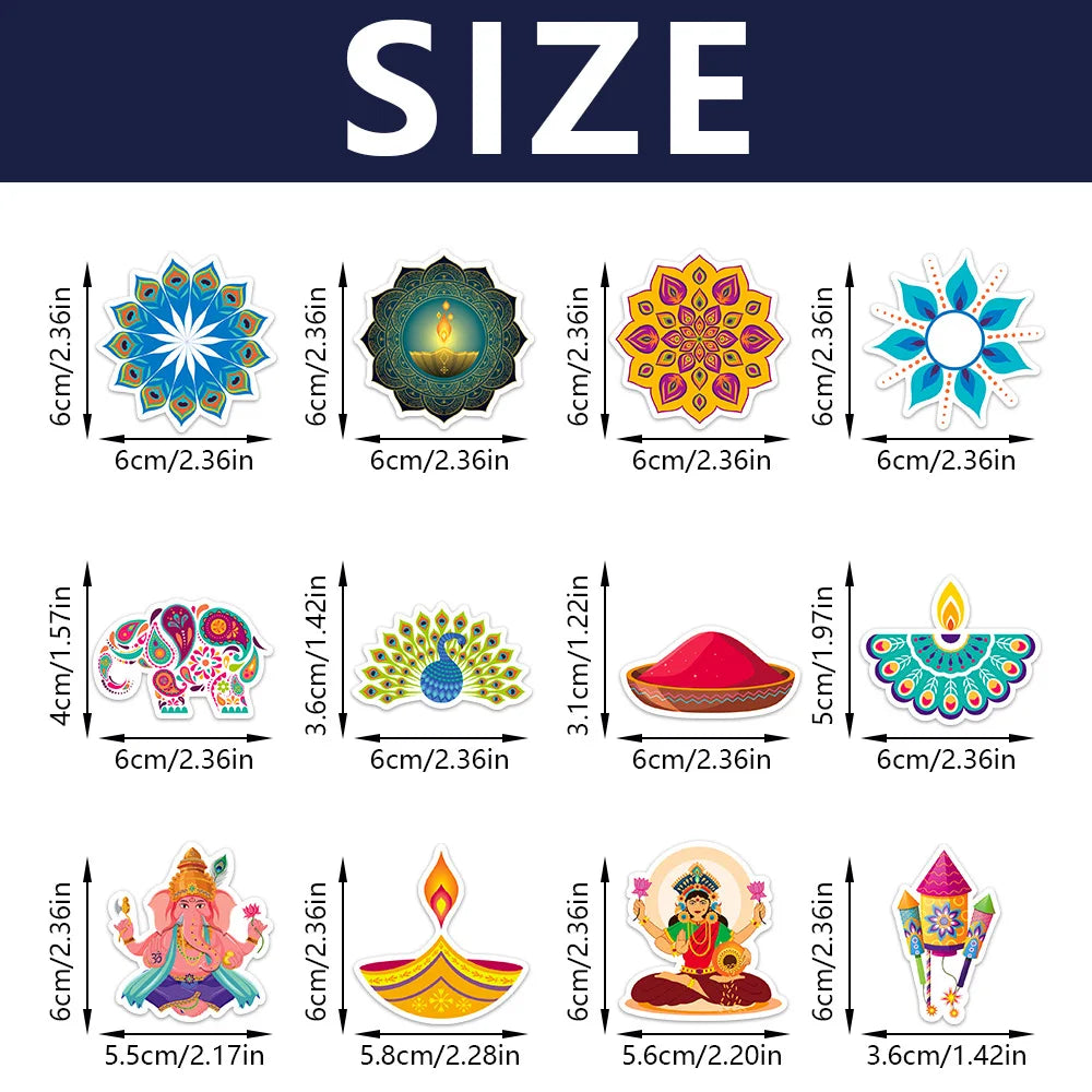 Diwali  Cake Topper Flags Deepavali Cupcake  Festival Decoration Party Supplies