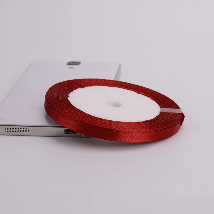 Burgundy Wine Red Single Face Satin Ribbon 6-10-15-20-25-40-50mm Gift Packaging Tape Christmas Halloween Birthday Party Decor