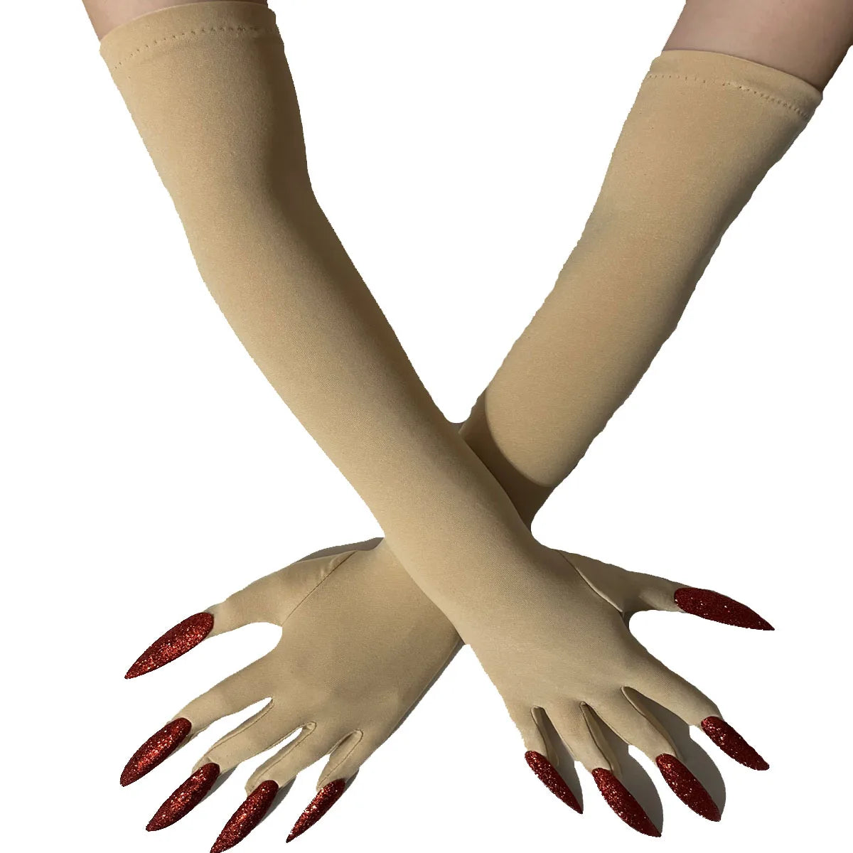 Cool Halloween gloves long ghost claw dress up gloves fashionable red long nails Cosplay Halloween funny gloves A529