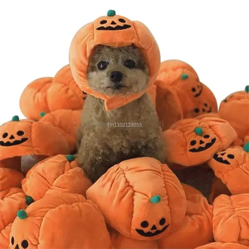 Cute Pet Pumpkin Hat Halloween Pet Dog Cat Hat Dress Up Headdress Small Dog Cat Cosplay Costume Funny Party Pet Decorative Hat