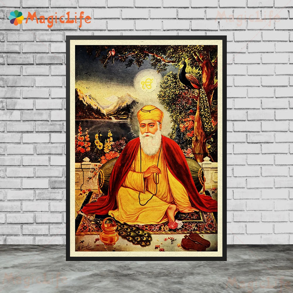 Sikhism Gurunanak Gulu Nanak Religion Posters Wall Pictures For Living Room Vintage Poster Wall Art Canvas Painting Unframed