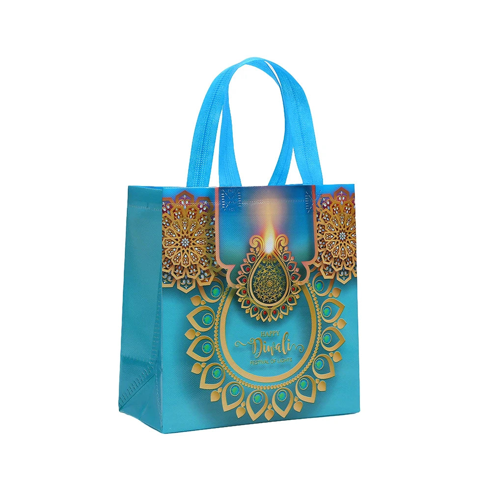 12Pcs Happy Diwali Theme Non-Woven Gift Packing Bag / Bag Decor