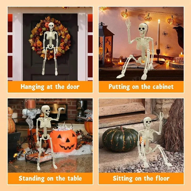 40cm Halloween Human Shape Skeleton,Posable Skeleton,Human Shape Bones,Halloween Herror Decorations,Haunted House Horror Props