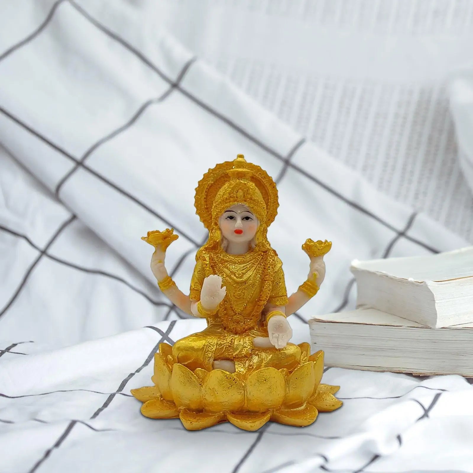 Hindu Goddess Mata Laxmi 4inch Tall Decorative Handmade Craft Carving