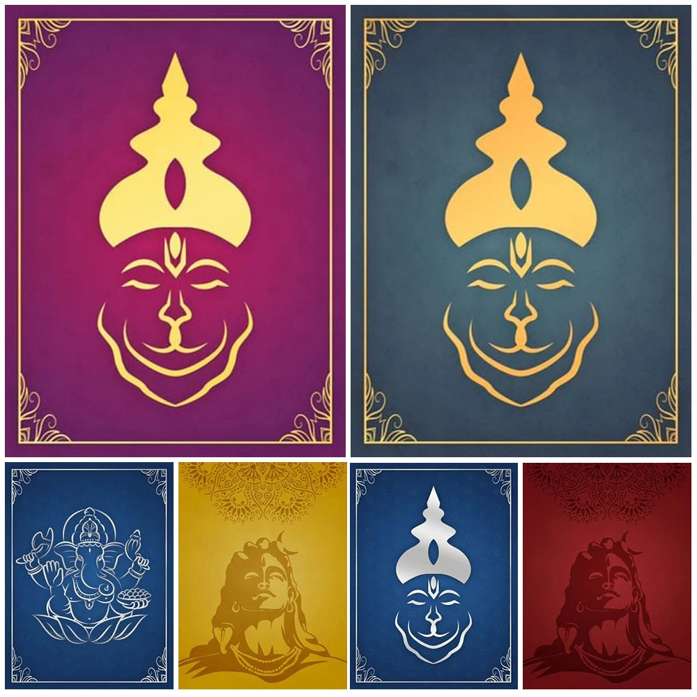 Hinduism India Diwali Religion Buddhism Wall Art Canvas Painting Posters Prints Wall Pictures For Living Room Decor Unframed