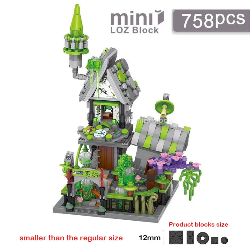 Halloween Toys Building Blocks Assembly Pumpkin House Ghost House Witch Science Monster Friend Party Decor Model Kids Gifts