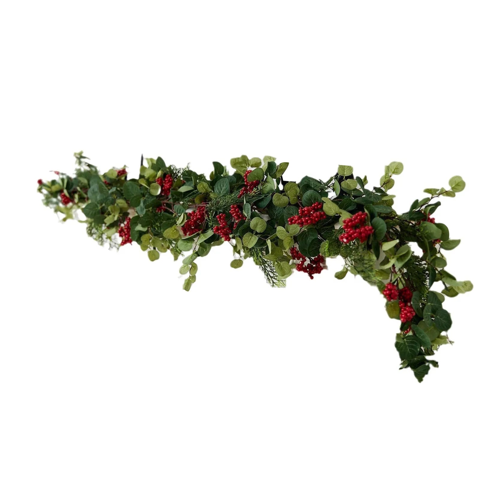 Christmas decoration 6.3ft Xmas Garland Artificial Berries Garland Holiday Xmas cabinet, table Artificial leaf decor wreath
