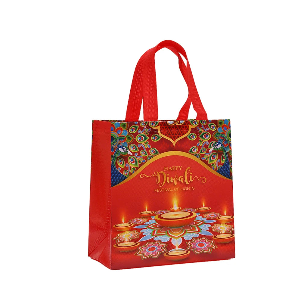 12Pcs Happy Diwali Theme Non-Woven Gift Packing Bag / Bag Decor