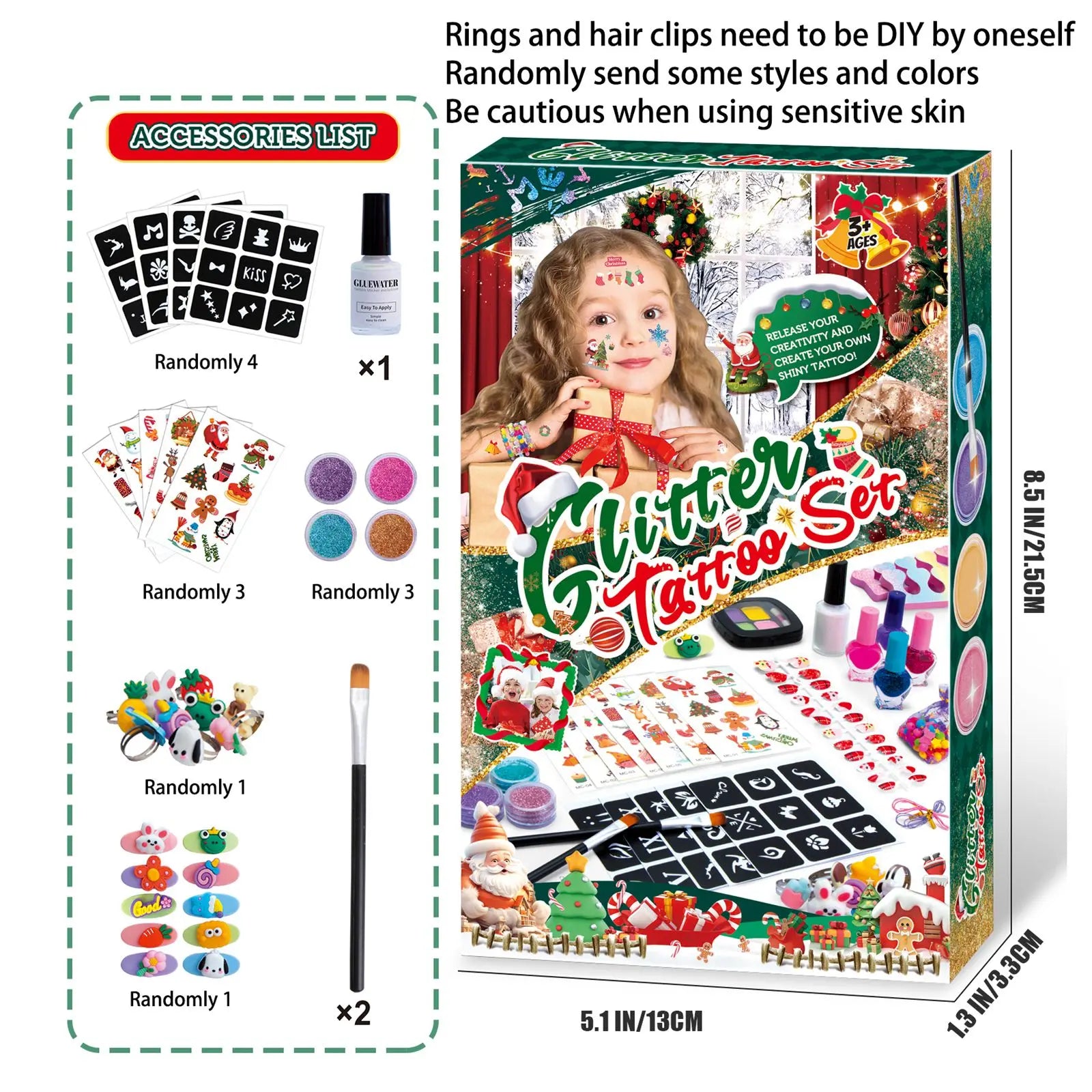 Christmas Diy Makeup And Armor Set For Children, Cosmetics, Beads, Hairpins, Necklaces, Jewelry, Cartoon Toys, Gifts