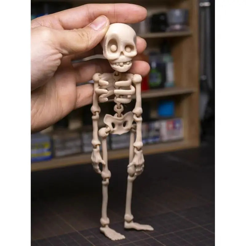 Poseable Skeleton Fridge Magnet Goth Human Skeletons Model with Movable Joints Funny Articulated Fridge Sticker Halloween Decor