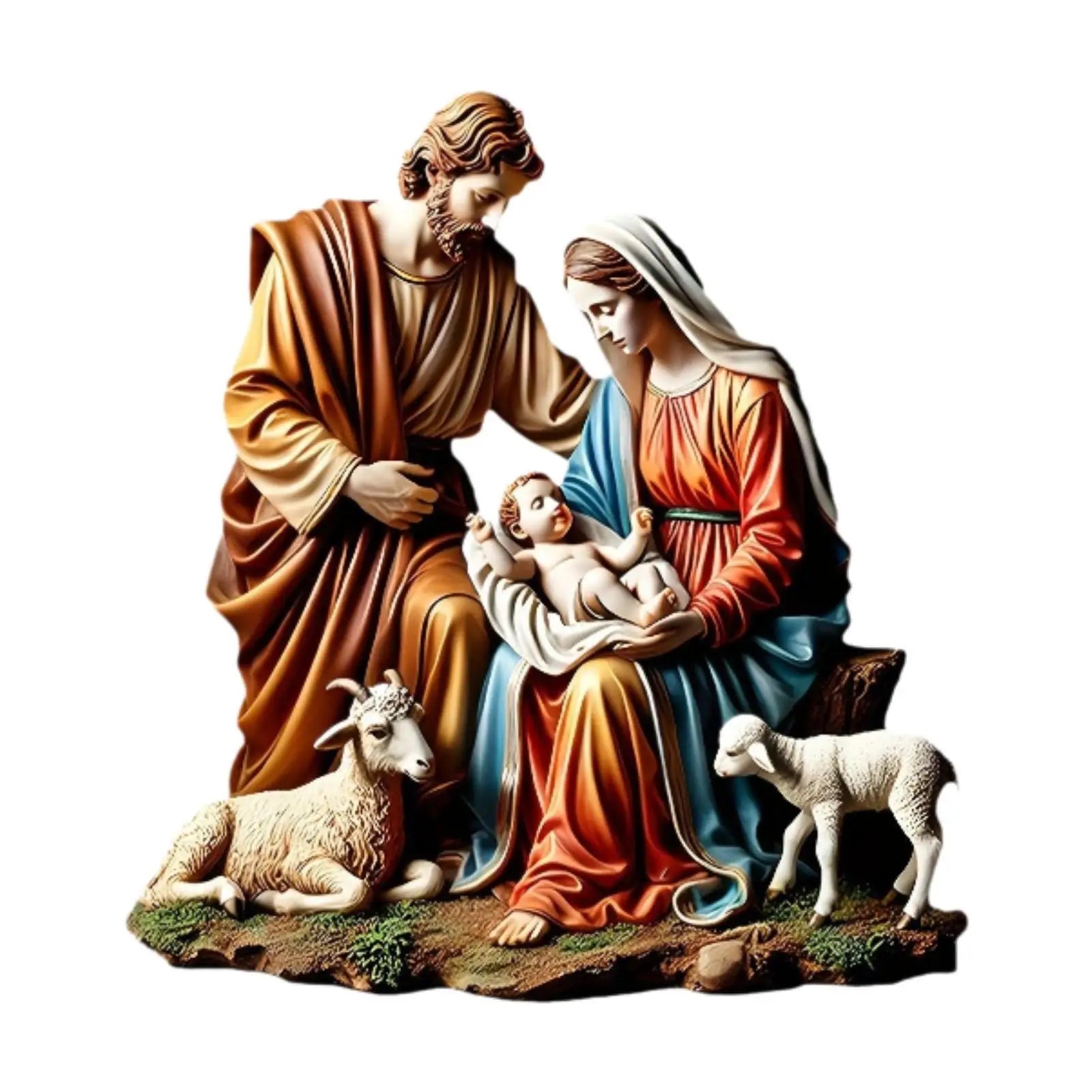 Virgin Mary and Jesus Statue Gifts Christmas Nativity Figurines for Tabletop