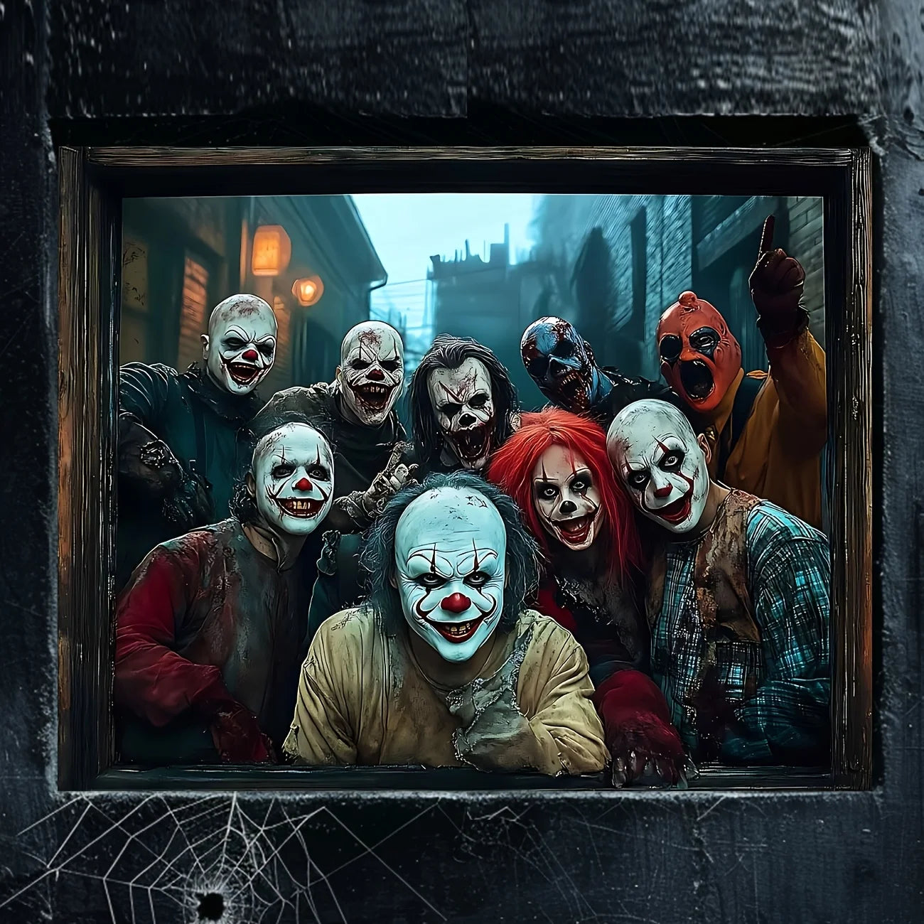 Halloween Decorations Halloween Wall Decor Halloween Scary Clown Banner Creepy Clown Wall Art for Living Room Bedroom Office