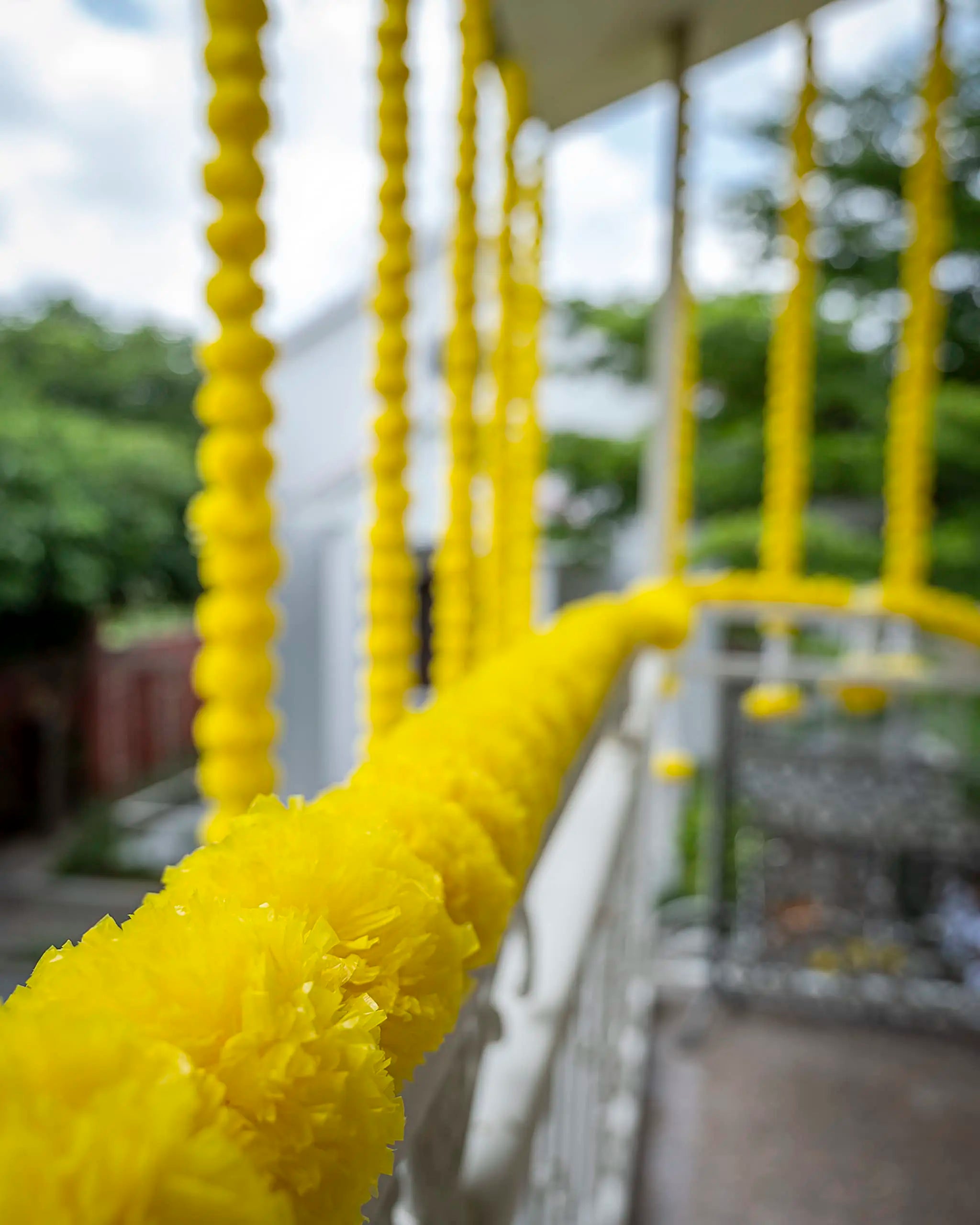 5-50pcs Marigold Flower Garlands Artificial Flower Garland for Indian Décor,Pooja, Diwali, Fiesta Day of The Dead, Mexican Party