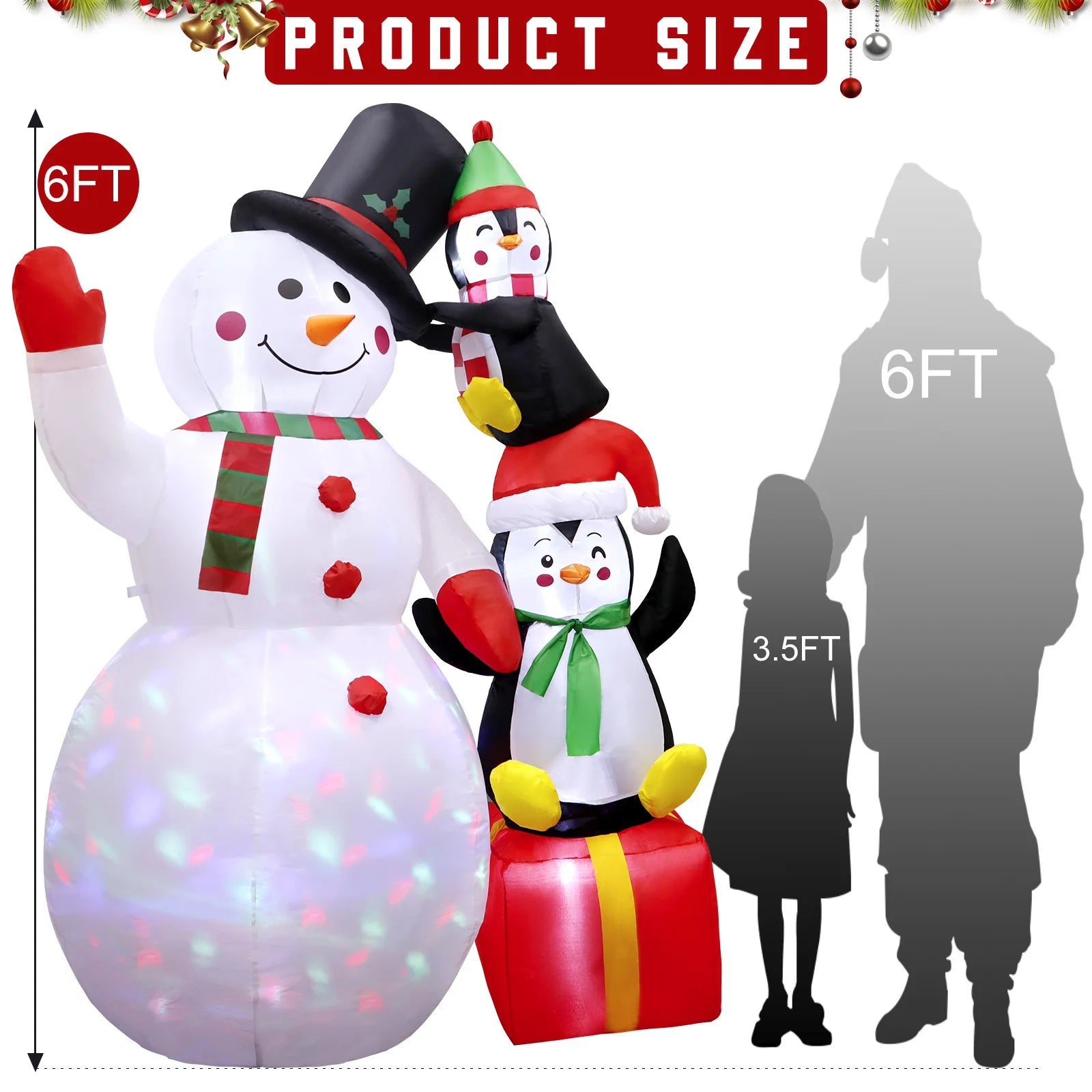 Christmas Inflatable Santa Snowman Archway Outdoor Decorations Blow Up ArchYard ,Outdoor Lawn Winter Decor Christmas Decoration