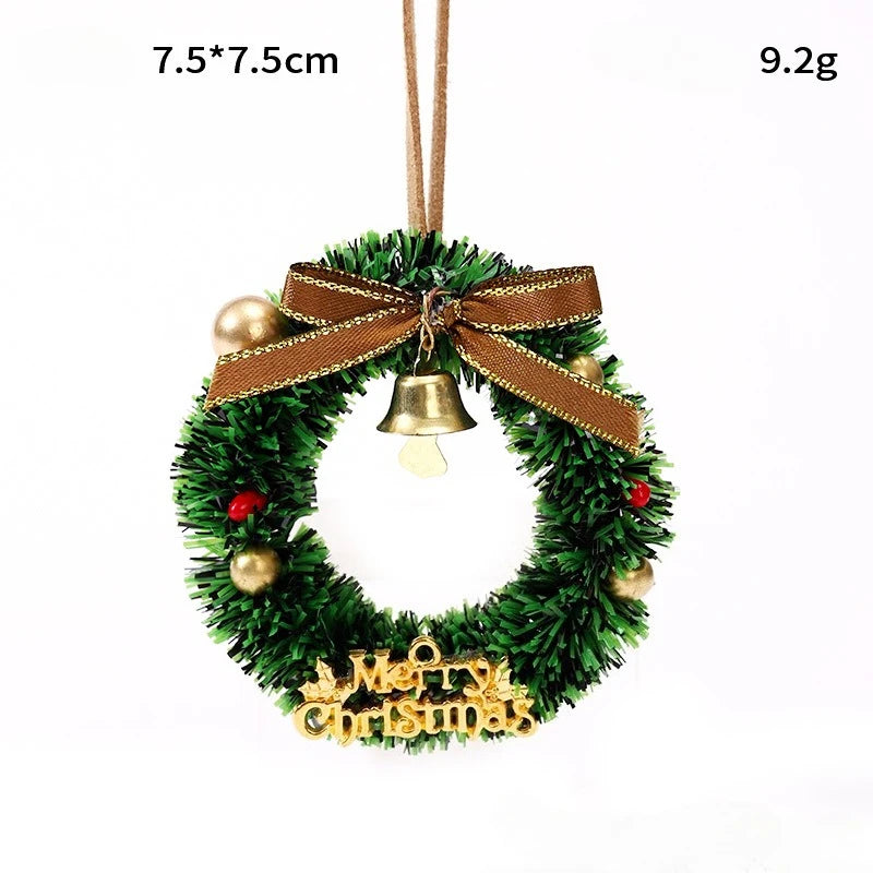 Christmas decoration car ornaments bells, Christmas tree decorations, atmosphere window layout, pendant mini wreaths