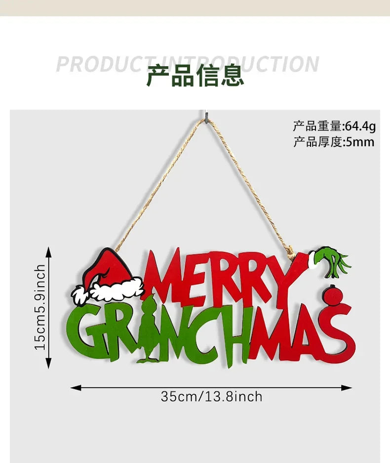 christmas wooden hanging christmas tree ornaments front door party decoration supplies