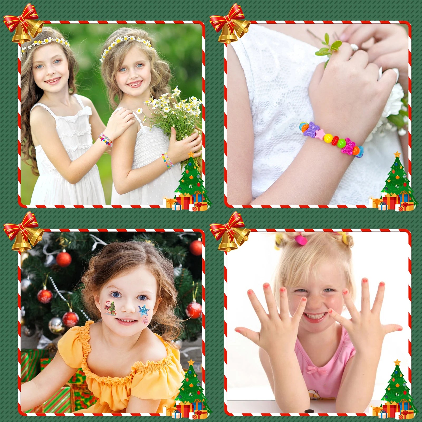 Christmas Diy Makeup And Armor Set For Children, Cosmetics, Beads, Hairpins, Necklaces, Jewelry, Cartoon Toys, Gifts