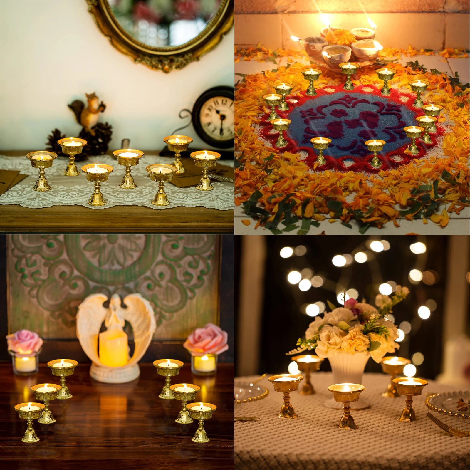 4-50Pcs Diwali Diya Lamp Brass Oil Lamp