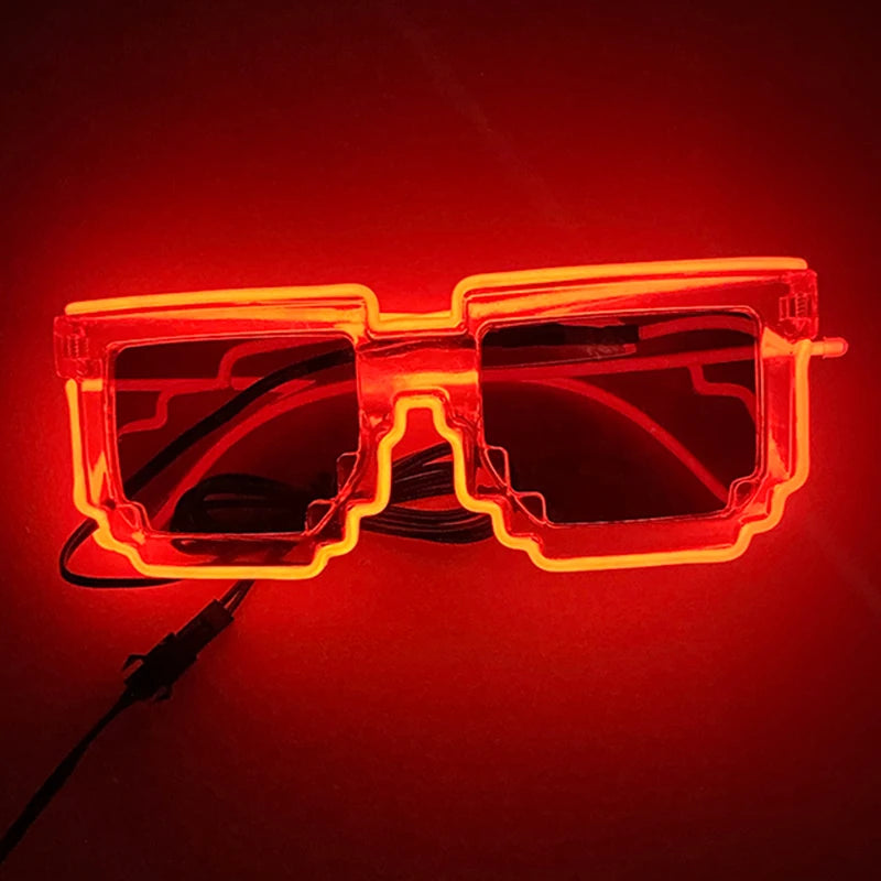 Funny Light Up Glasses Luminous LED Mosaic Glasses Men Women Halloween Party Supplies Glowing Glasses Neon Gafas Prpos