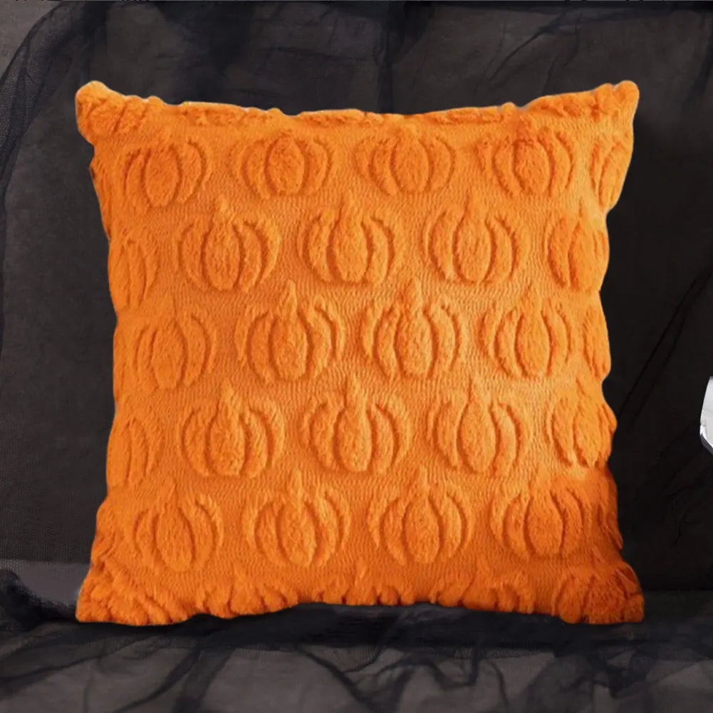 Halloween Linen Cushion Cover Trick or Treat Theme Pillowcase Cartoon Pumpkin Ghost Pillow Cover Halloween Party Home Decoration