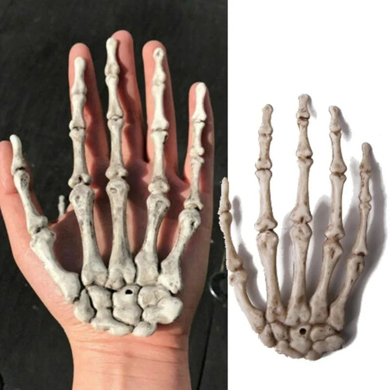 1-6Pair Halloween Skeleton Hand Scary Realistic Hand Bone Skull Decors Party Haunted House Halloween Terror Decoration Props