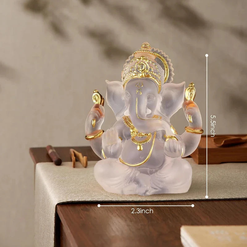 Divine Ganesha Statue God Decor Luxury Hindu Temple Art Altar Showpiece Gift for Blessings Meditation