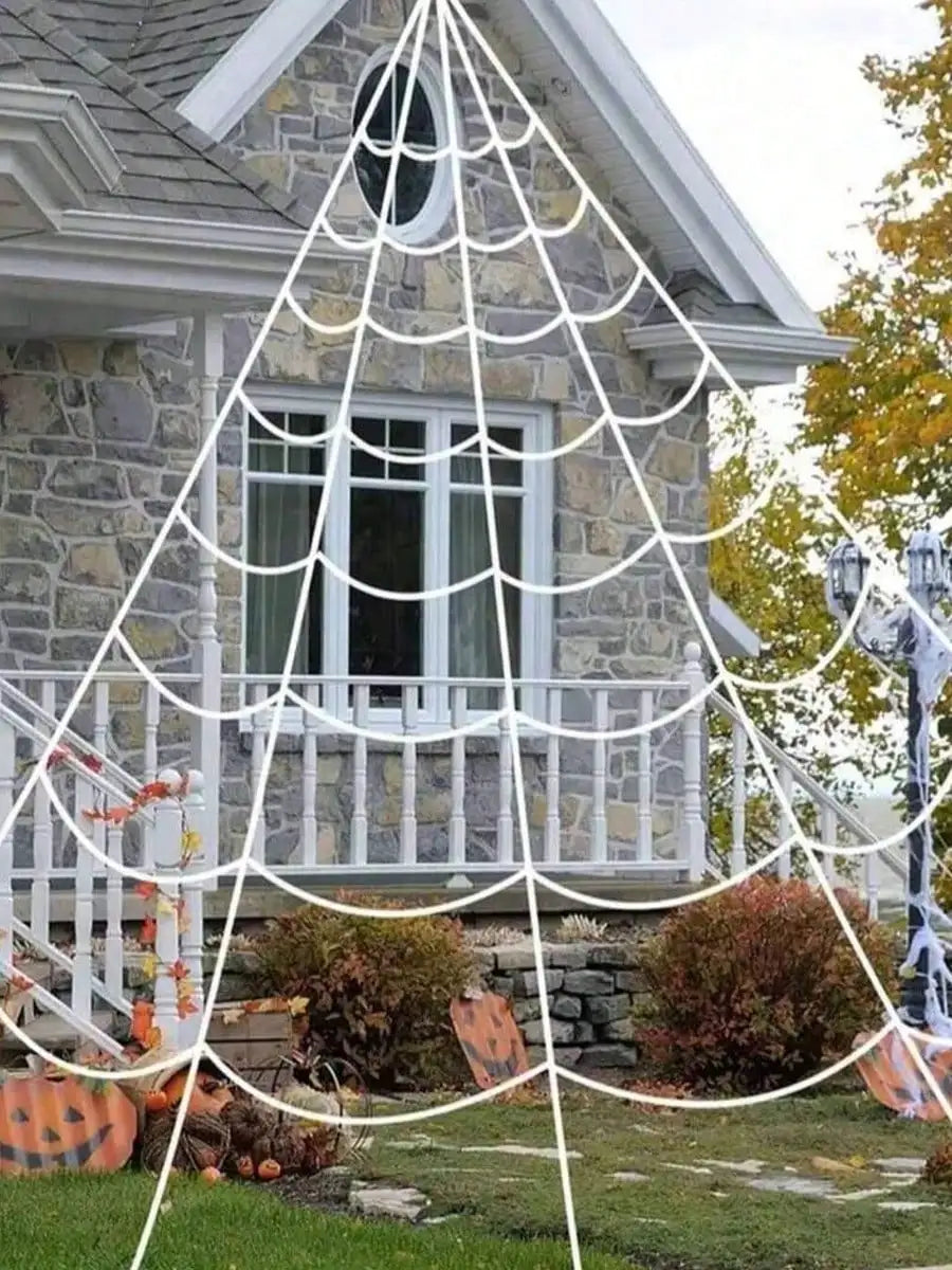 Halloween Decoration Outdoor Triangle Spider Web, Indoor Cleaning Home Yard Party Haunted House Garden Lawn Decorations