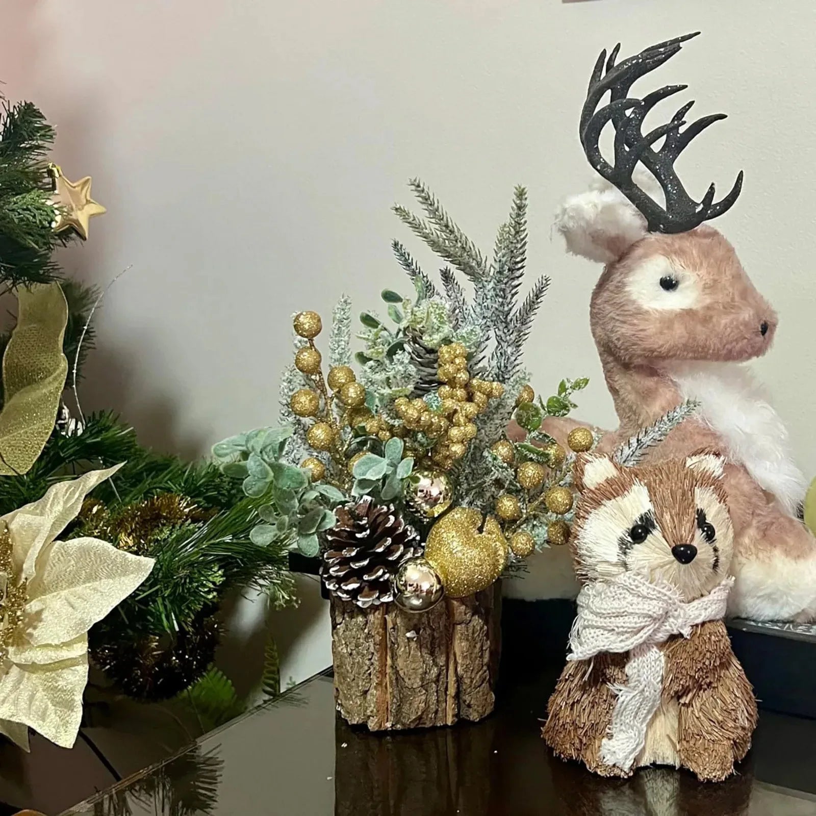 Christmas Tree Desktop decoration Holiday Ornaments Artificial Christmas Tree Red Berry For Christmas Decorations Festival gifts