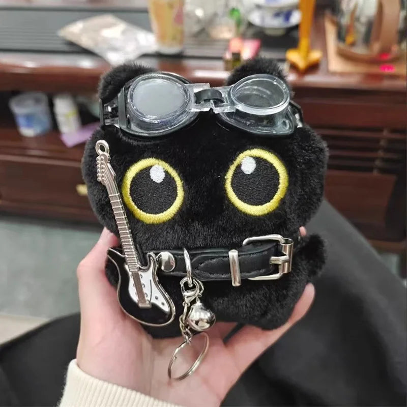 Cute Keychain Kawaii Black Cat Keychain Plush Cats Toy Backpack Hanging Pendant Decoration Keyring Halloween Ghost Theme Gifts