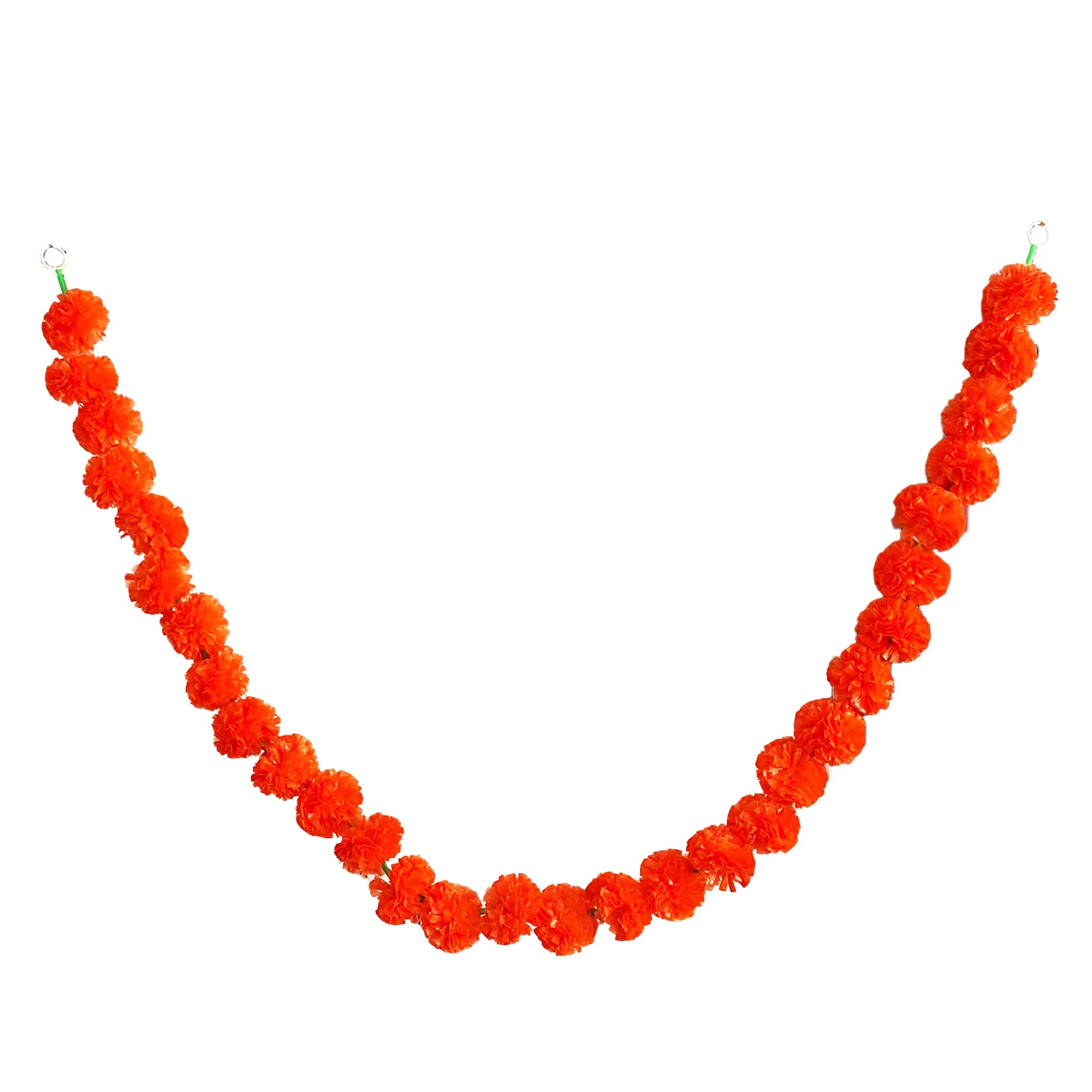 2 Pcs Marigold Flower Garland with бо Flowers for Diwali
