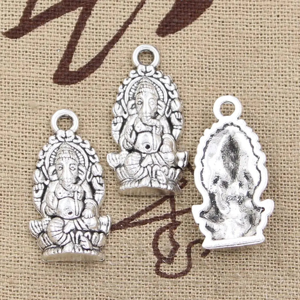 Ganesha 26x14mm Antique Making Pendant fit Bronze Silver color  Handmade Jewelry
