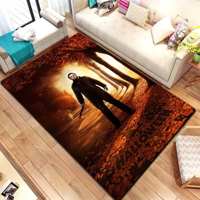M-Michael Myers Horror Halloween Decorative Warmer Rug Home Living Room Bedroom Carpet Bathroom Kitchen Non Slip Carpet