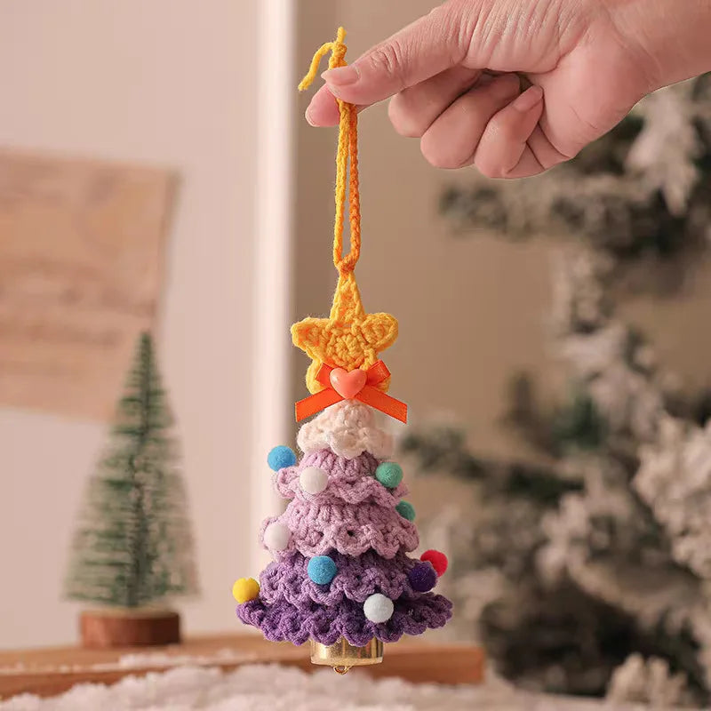 Christmas Tree Car Ornament Christmas Tree Knit Hand-knitted Gift Creative Ornament Home Decoration Christmas Gift Birthday Gift