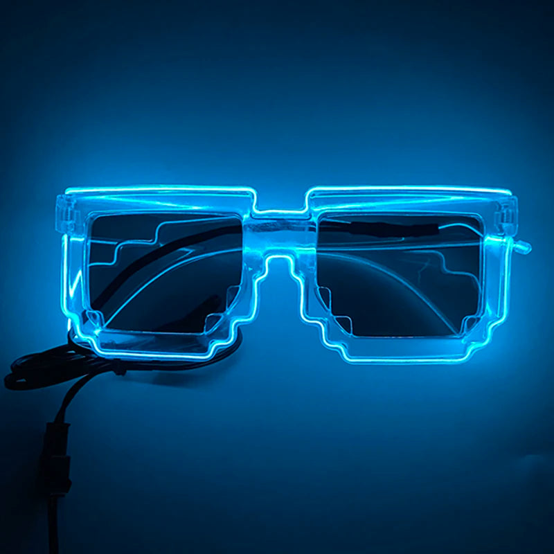 Funny Light Up Glasses Luminous LED Mosaic Glasses Men Women Halloween Party Supplies Glowing Glasses Neon Gafas Prpos
