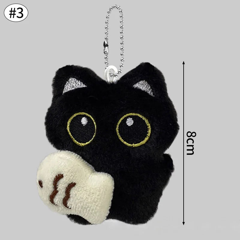 Cute Keychain Kawaii Black Cat Keychain Plush Cats Toy Backpack Hanging Pendant Decoration Keyring Halloween Ghost Theme Gifts