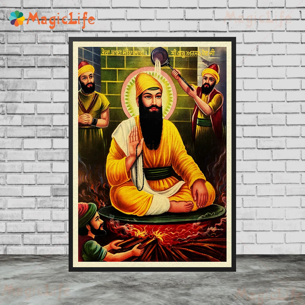 Sikhism Gurunanak Gulu Nanak Religion Posters Wall Pictures For Living Room Vintage Poster Wall Art Canvas Painting Unframed