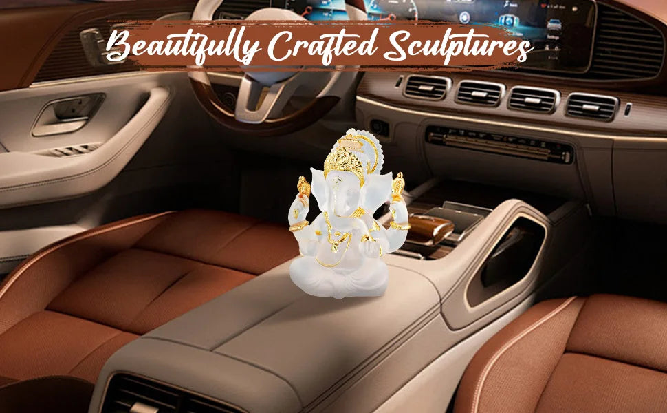 Divine Ganesha Statue God Decor Luxury Hindu Temple Art Altar Showpiece Gift for Blessings Meditation