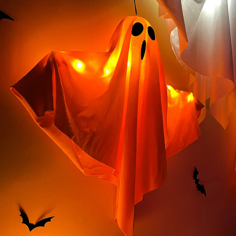 Halloween Ghost LED Light Hanging Ghost Home Decoration Outdoor Ghost House Bar Hanging Light Horror Prop Party Decoration