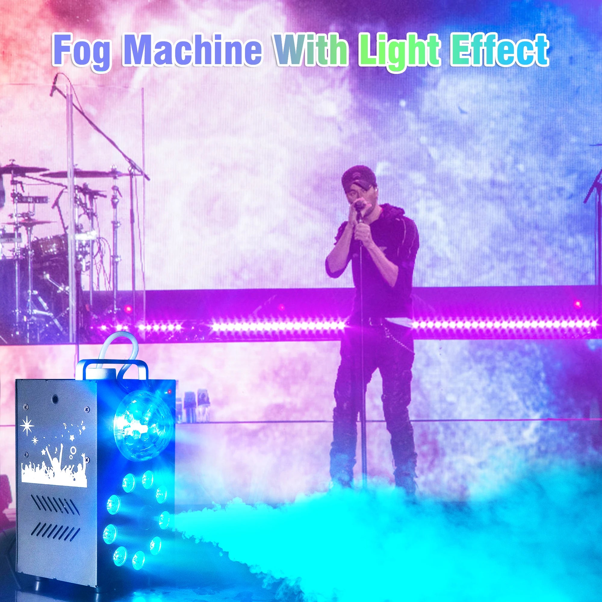 U'King 700W Smoke Machine Wireless Remote Control Effect Fogger 3in1 LED RGB Stage Light Fog Machine DJ Disco Party Halloween