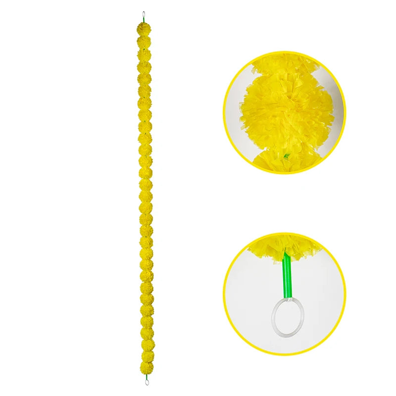 Marigold Artificial Flower Garlands For Wedding Diwali Home Diy Wreath Garland Craft Pooja Traditional Indian Prop Party Decor