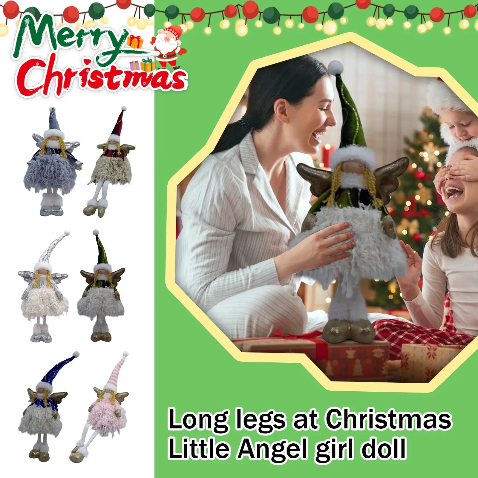 Christmas Little Angel Girl Doll Cartoon Princess High Hat Doll Window Display Long Leg Christmas Doll Suministros NavideñOs