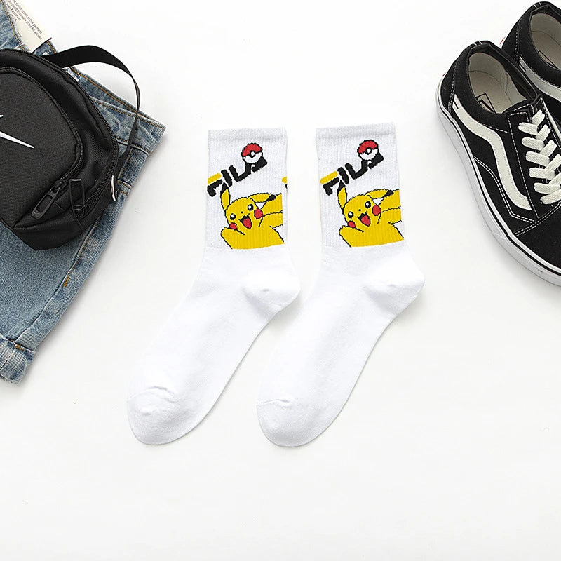 Bandai Pokemon cartoon socks men women Christmas Halloween Hip Hop Street Fashion Inspired Novelty Funny Casual Crew Socks