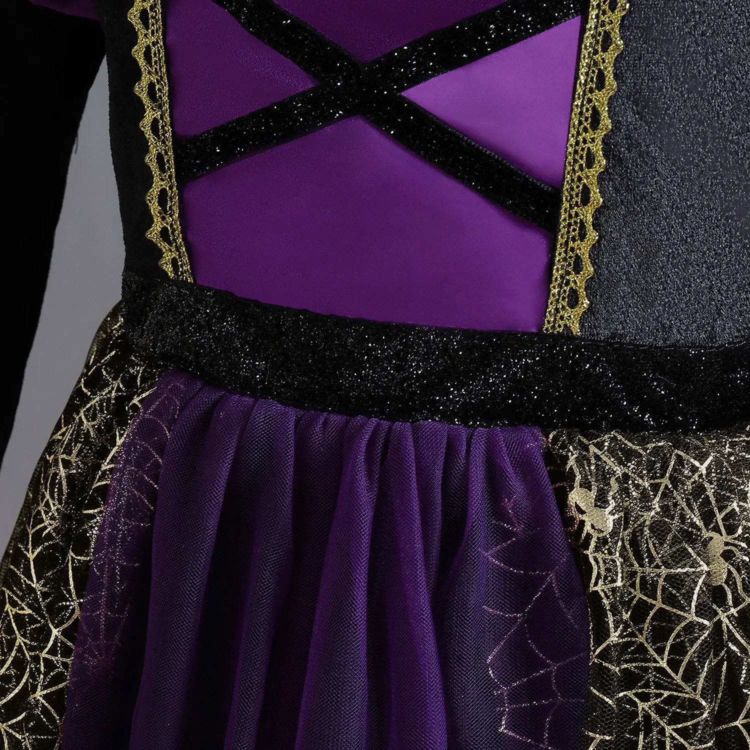 Witch Costume Kids for Girls Ghost Gothic Black Dress for Girl Carnival Party Halloween Princess Clothings