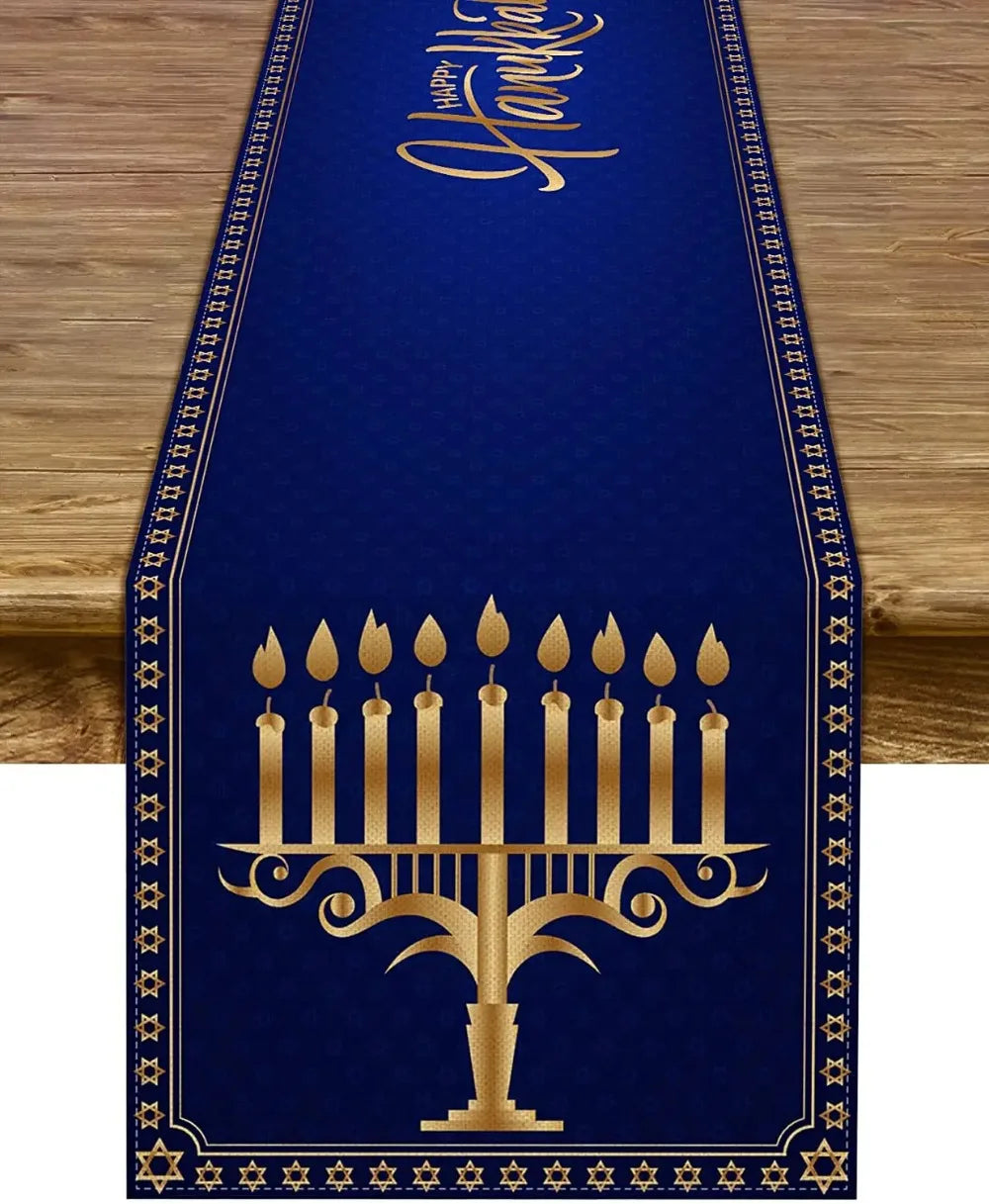 Happy Diwali Table Runners Candlestick Decoration Diwali Home Kitchen Table Decorations and Household Supplies