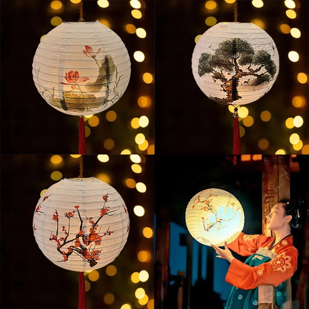 Diwali Lights Lamps Home Decoration Flower Lantern Round Lamp Lampshade Paper Lantern