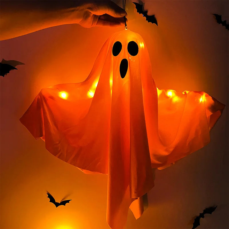 Halloween Ghost LED Light Hanging Ghost Home Decoration Outdoor Ghost House Bar Hanging Light Horror Prop Party Decoration