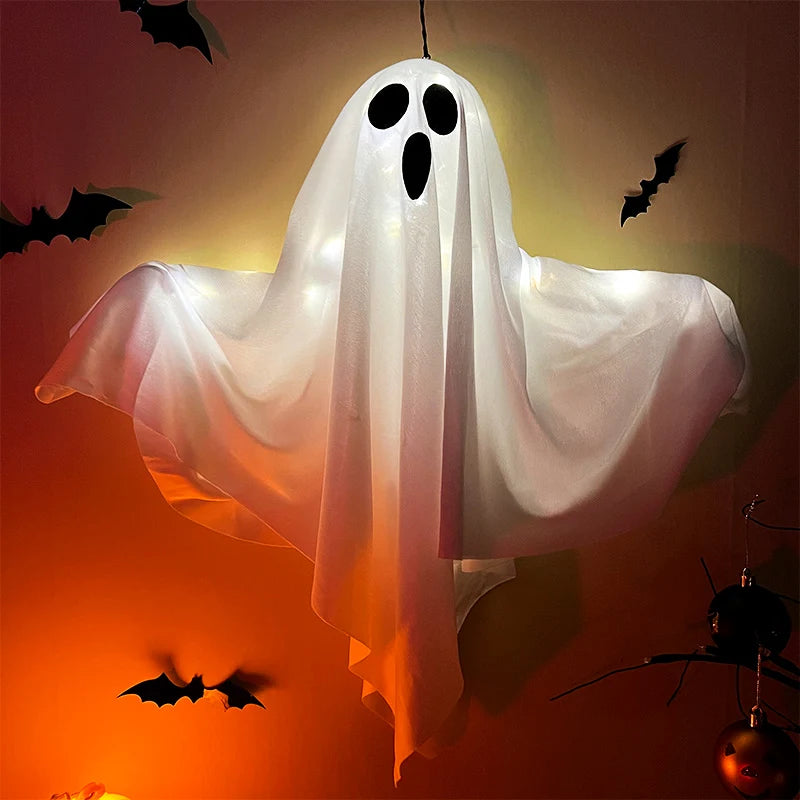 Halloween Ghost LED Light Hanging Ghost Home Decoration Outdoor Ghost House Bar Hanging Light Horror Prop Party Decoration