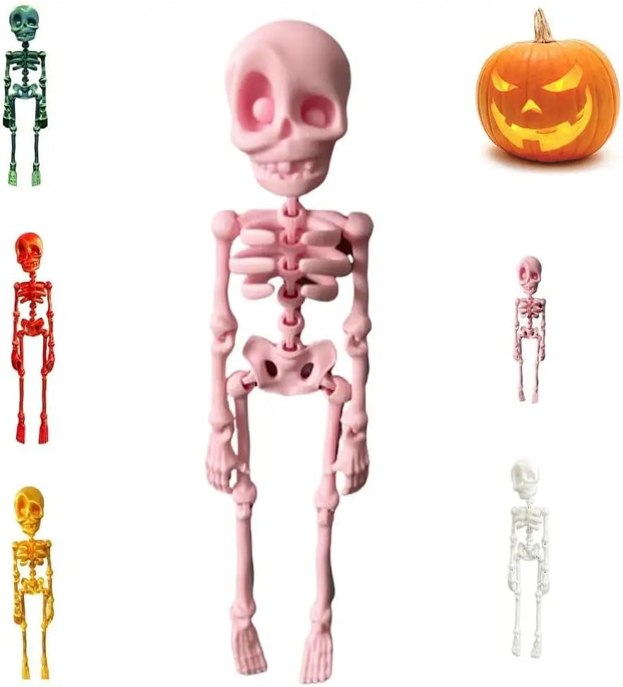 Poseable Skeleton Fridge Magnet Goth Human Skeletons Model with Movable Joints Funny Articulated Fridge Sticker Halloween Decor