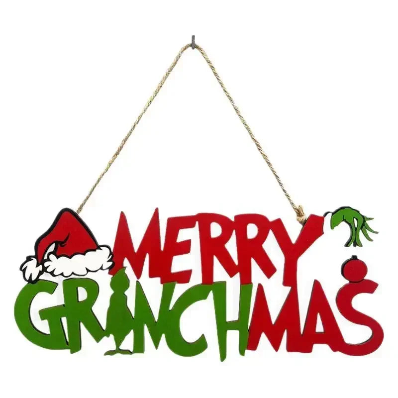 christmas wooden hanging christmas tree ornaments front door party decoration supplies